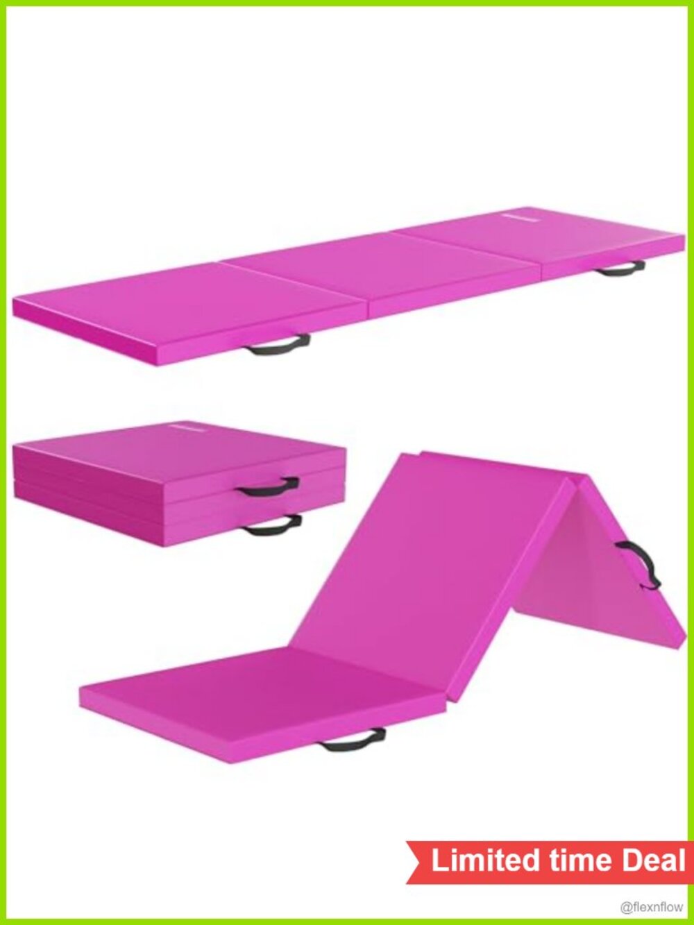 Folding Gymnastics Mat 2x6 ft, High-Density Vinyl, Portable Exercise Mat with
